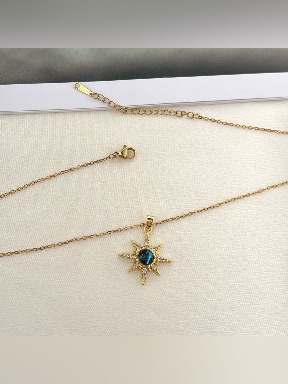 CZ Sun Pendant Necklace for Women - Picture 3 of 5